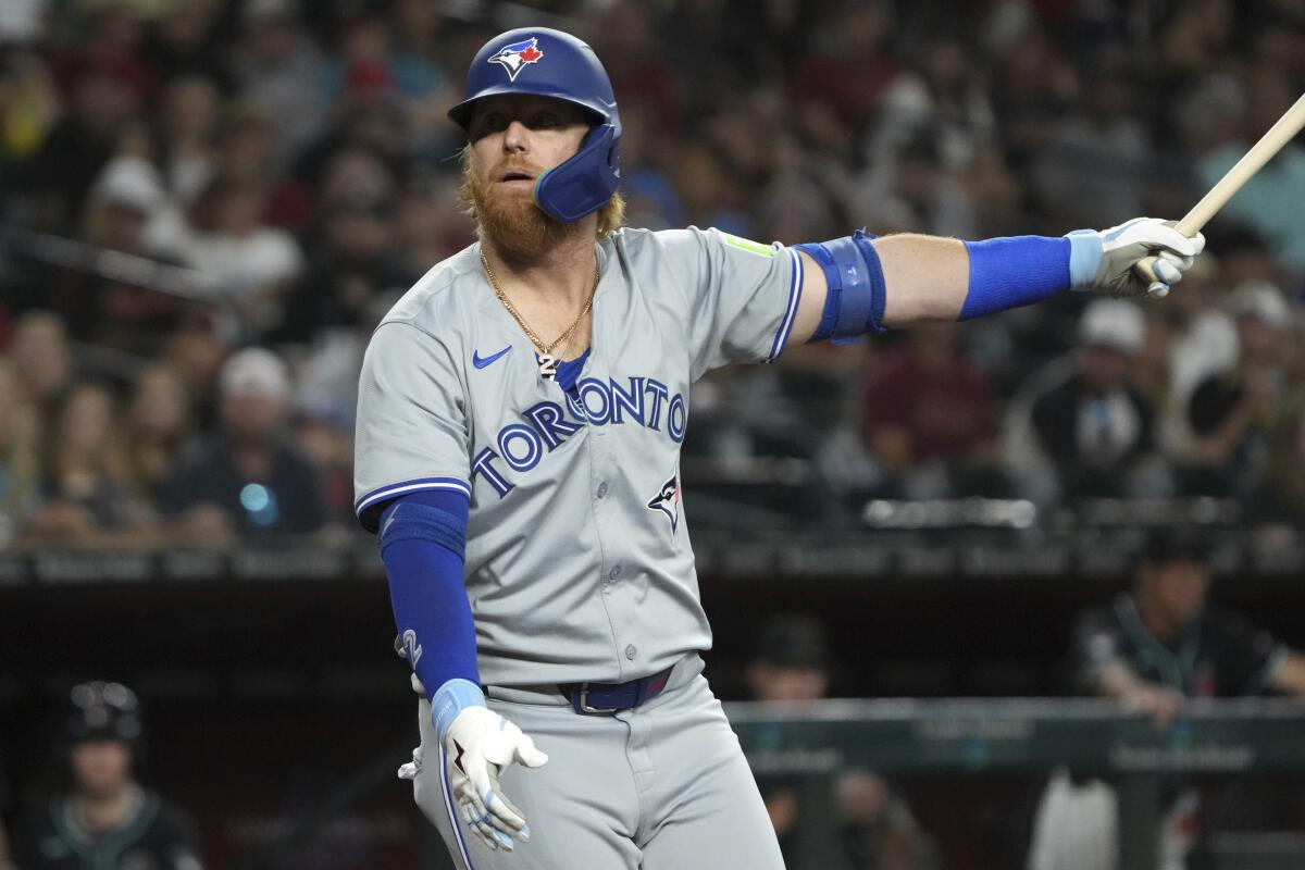 Justin Turner with the Blue Jays earlier this season.