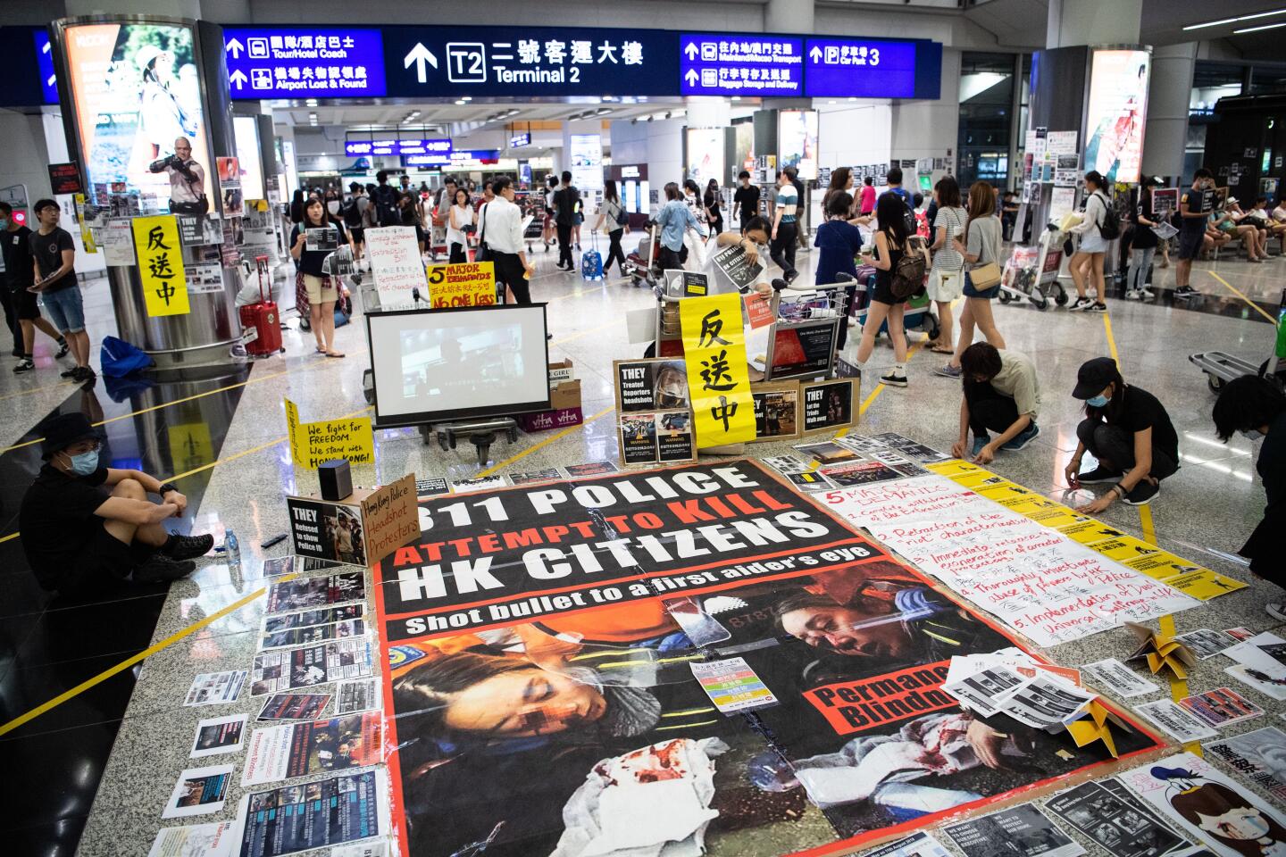Hong Kong airport suspends flights for second day, China - 13 Aug 2019
