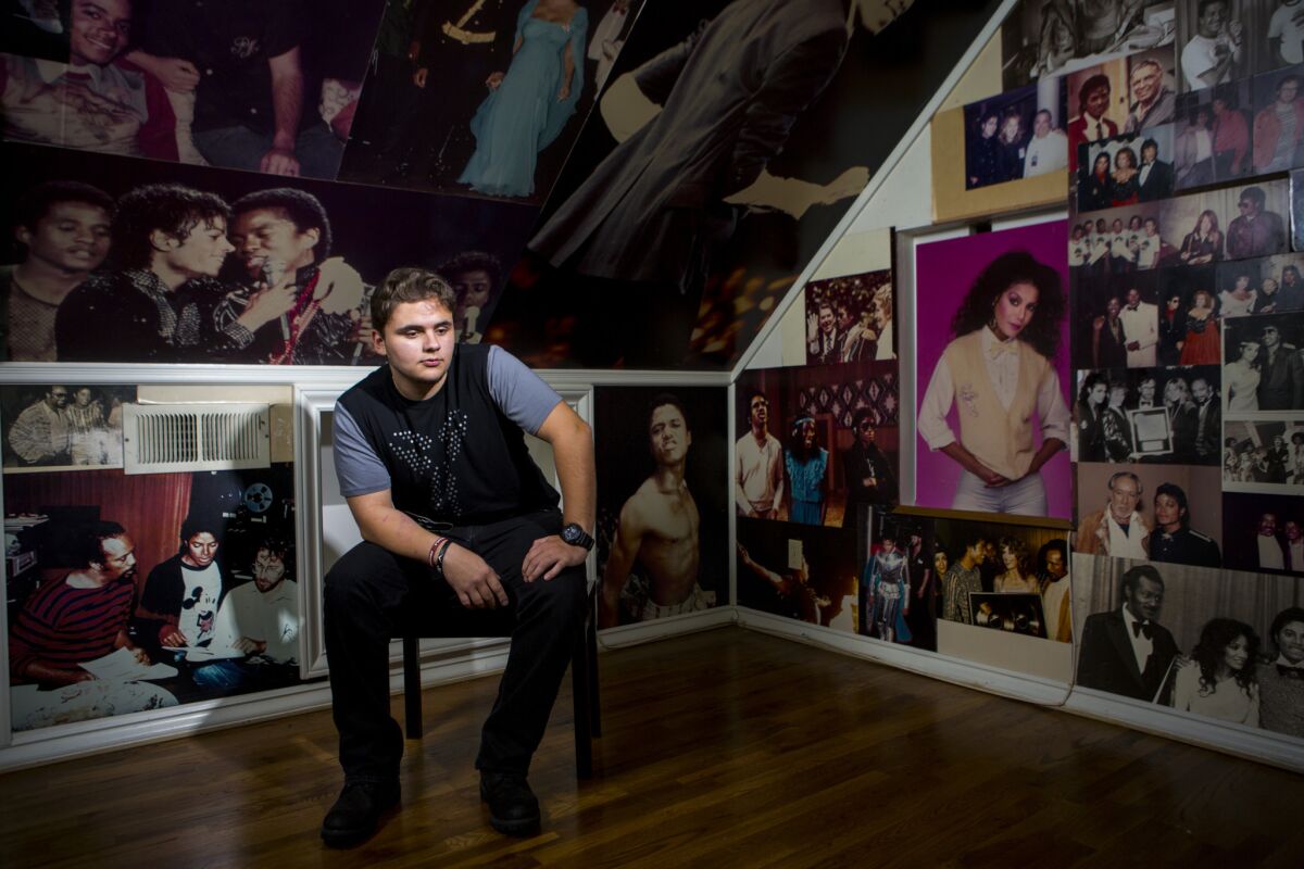 Michael Joseph "Prince" Jackson inside his father's childhood home in Encino.