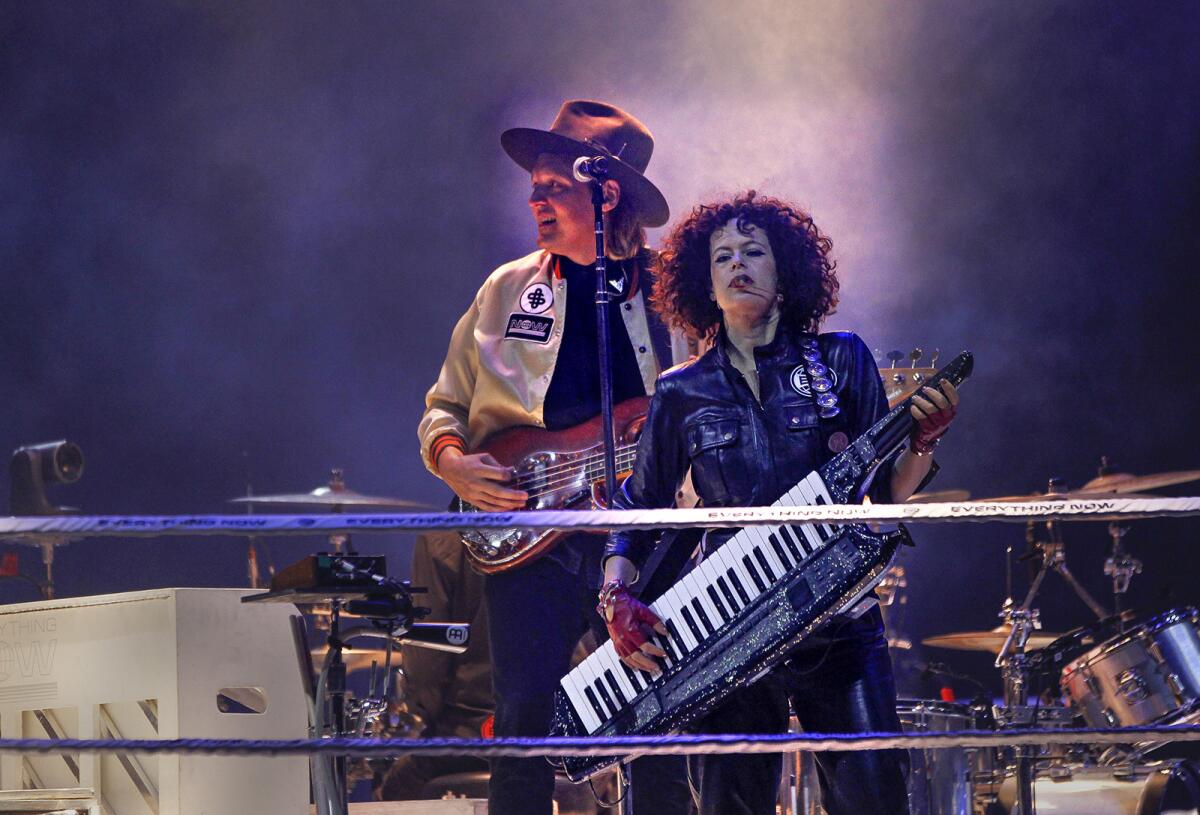 Arcade Fire, with Win Butler and Regine Chassagne, returns to Southern California for a show at the Greek Theatre on Thursday.