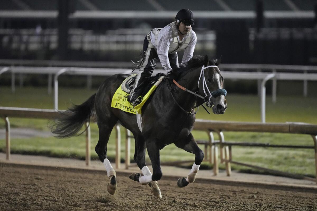 Kentucky Derby entrant Just Steel works out at Churchill Downs 