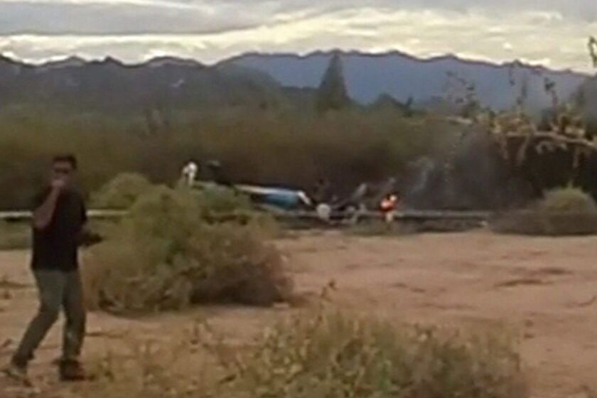 The site where two helicopters crashed in Villa Castelli, La Rioja Province, Argentina.
