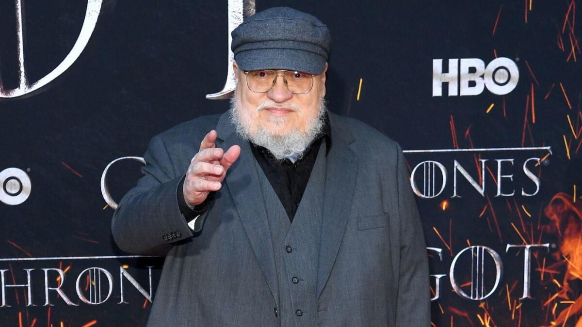 George R.R. Martin attends the Season 8 premiere of the HBO TV series inspired by his novels.
