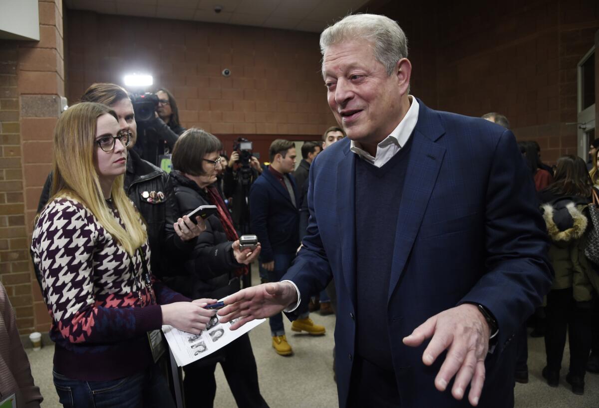 Al Gore speaks to reporters before the Sundance premiere of "An Inconvenient Sequel: Truth to Power."