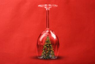 photo illustration of a christmas tree under an upside-down wine glass