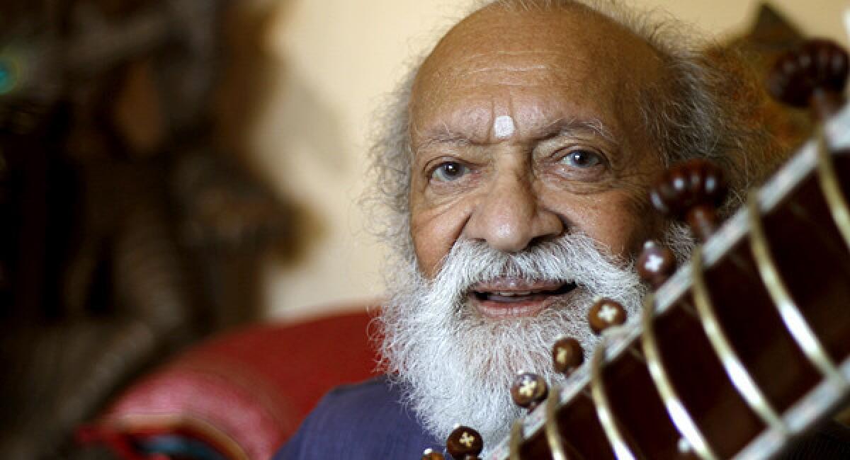 Ravi Shankar, the legendary sitarist and composer at his U.S. home in Encinitas, California.