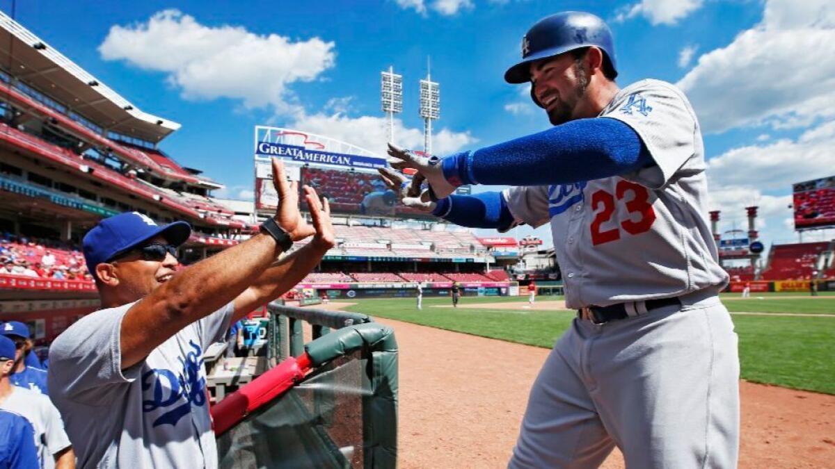 Adrian Gonzalez Seen on Field in Dodgers Uniform Before World