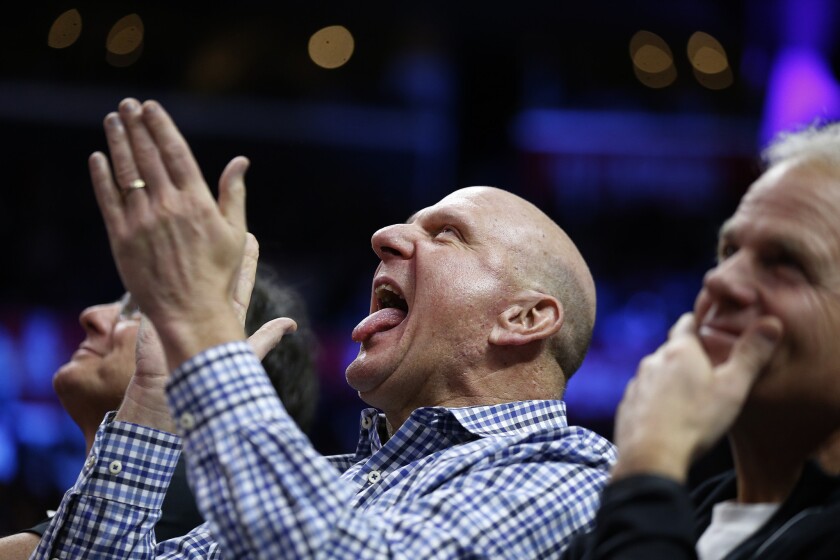 Clippers owner Steve Ballmer might be cheering from his baseline seat during a win Sunday, but his team is still the third priority at Staples Center.