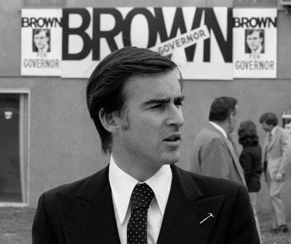 Jerry Brown campaigning in Riverside, Calif. in 1974.