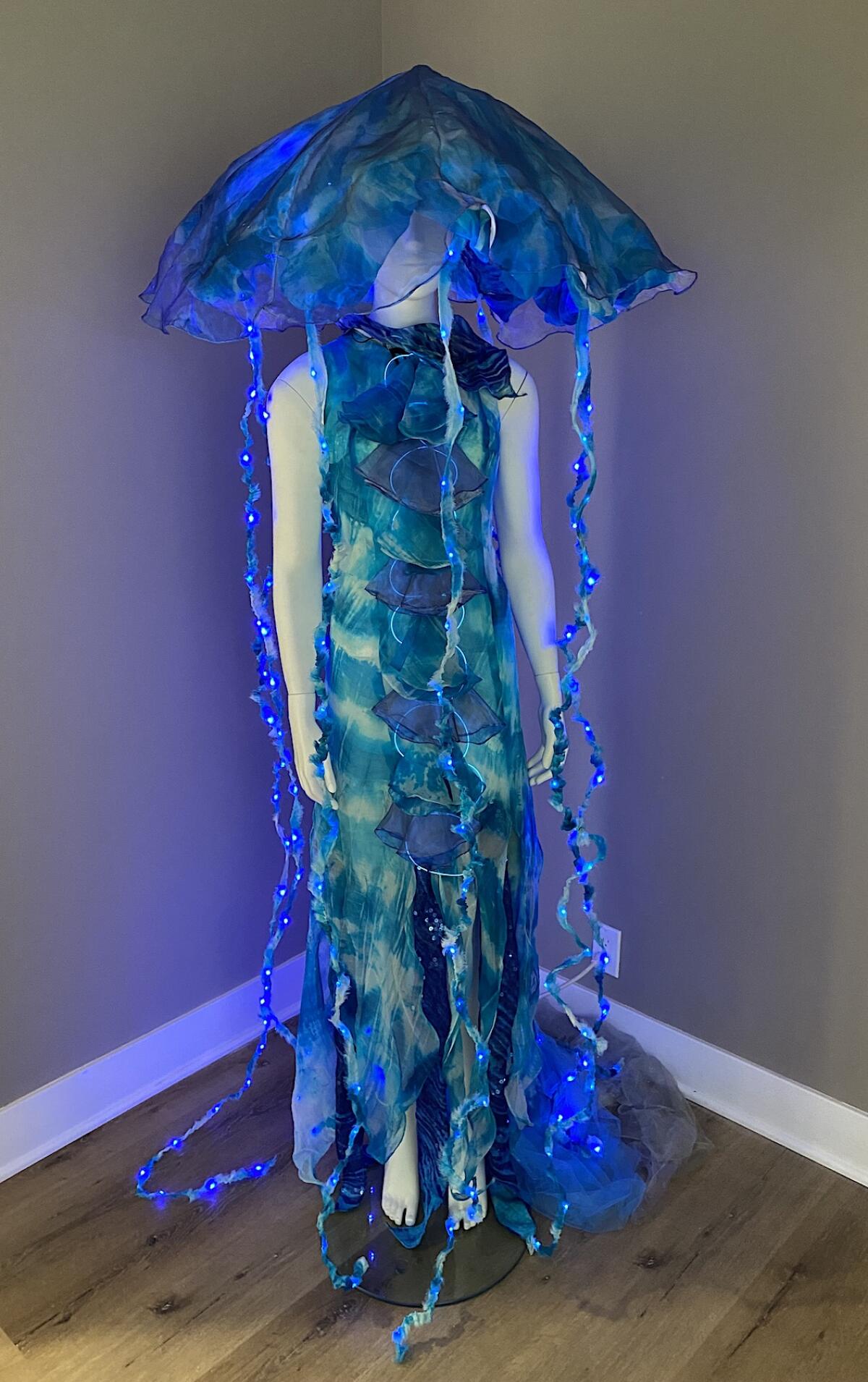 Charged Up. A neon jellyfish dress by Tara Ritacco.