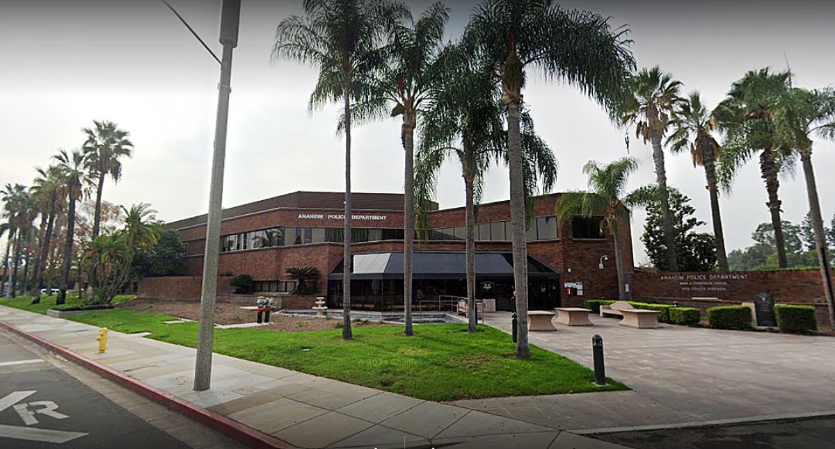 Google street view of the Anaheim Police Department
