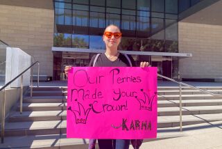 Cassandra Diamond of Fresno, a Taylor Swift fan and plaintiff in the lawsuit against Ticketmaster, after taking part in a March 23, 2023 hearing in downtown Los Angeles. (Jonah Valdez / Los Angeles Times)