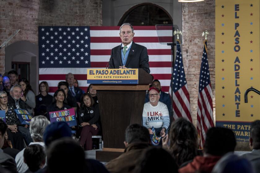 EL PASO, TX - JANUARY 29: Democratic presidential candidate, former New York City Mayor Mike Bloomberg announces his new Latino policy El Paso Adelante (the path forward) at a campaign rally on January 29, 2020 in El Paso, Texas. (Photo by Cengiz Yar/Getty Images) ** OUTS - ELSENT, FPG, CM - OUTS * NM, PH, VA if sourced by CT, LA or MoD **