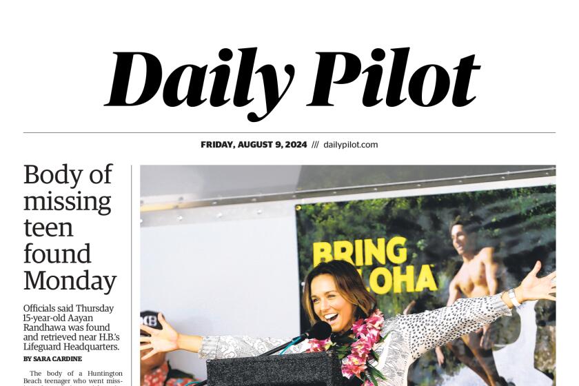 Front page of the Daily Pilot e-newspaper for Friday, Aug. 9, 2024.