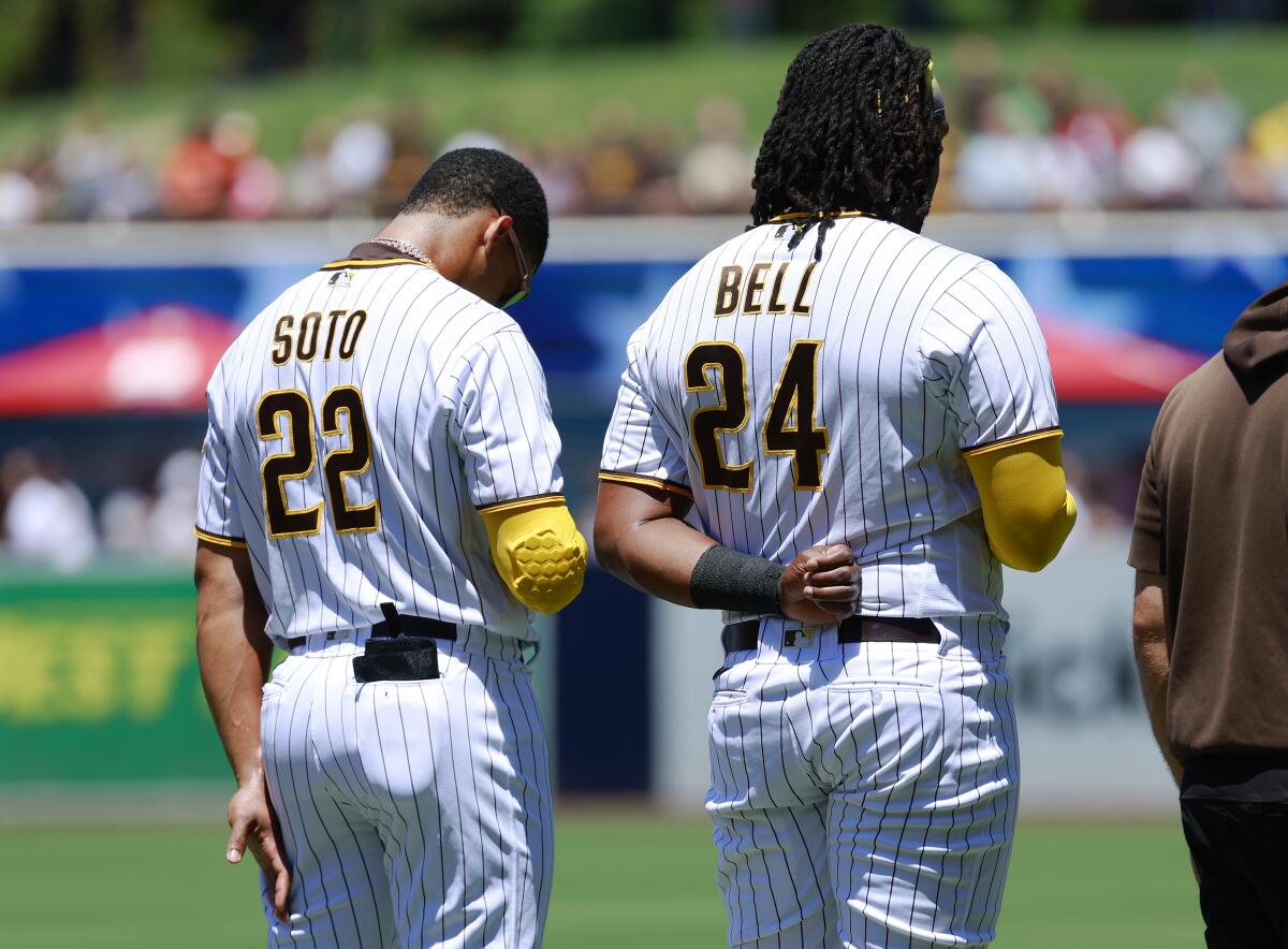 Juan Soto, Josh Bell introduced as newest Padres before debut in
