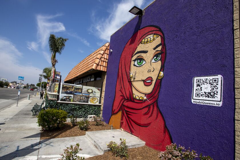 New "Hijabi Queens" murals have sprung up along Brookhurst Street in Anaheim's Little Arabia District.