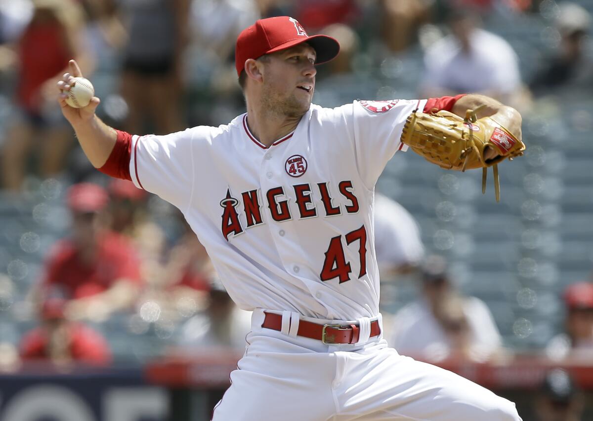 Angels starter Griffin Canning delivers a pitch during a win over the Chicago White Sox on Sunday.