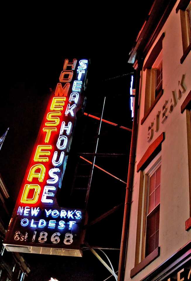 The Old Homestead Steakhouse claims to be the oldest restaurant of its kind in Manhattan, dating to 1868.