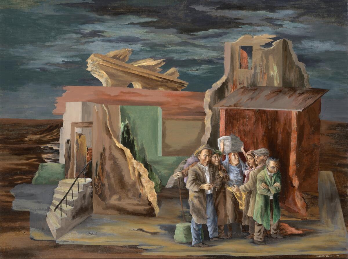 A painting depicting homelessness.