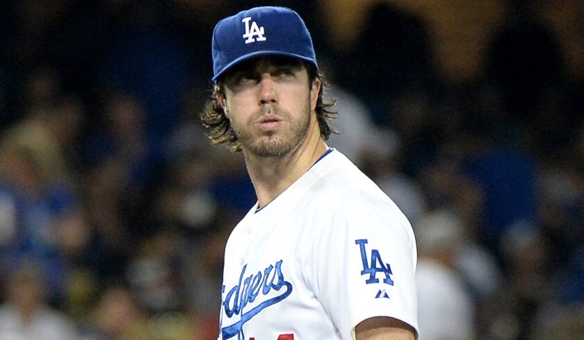 Dodgers starting pitcher Dan Haren gave up four runs in four innings to the Padres on Friday night and has a 5.73 earned-run average since the start of June.