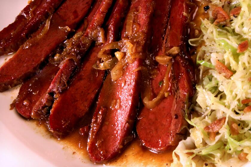 Corned beef in bourbon-brown sugar isn't the usual St. Patrick's Day fare -- but it's a good use for corned beef leftovers. Recipe: Corned beef in Bourbon-brown sugar sauce