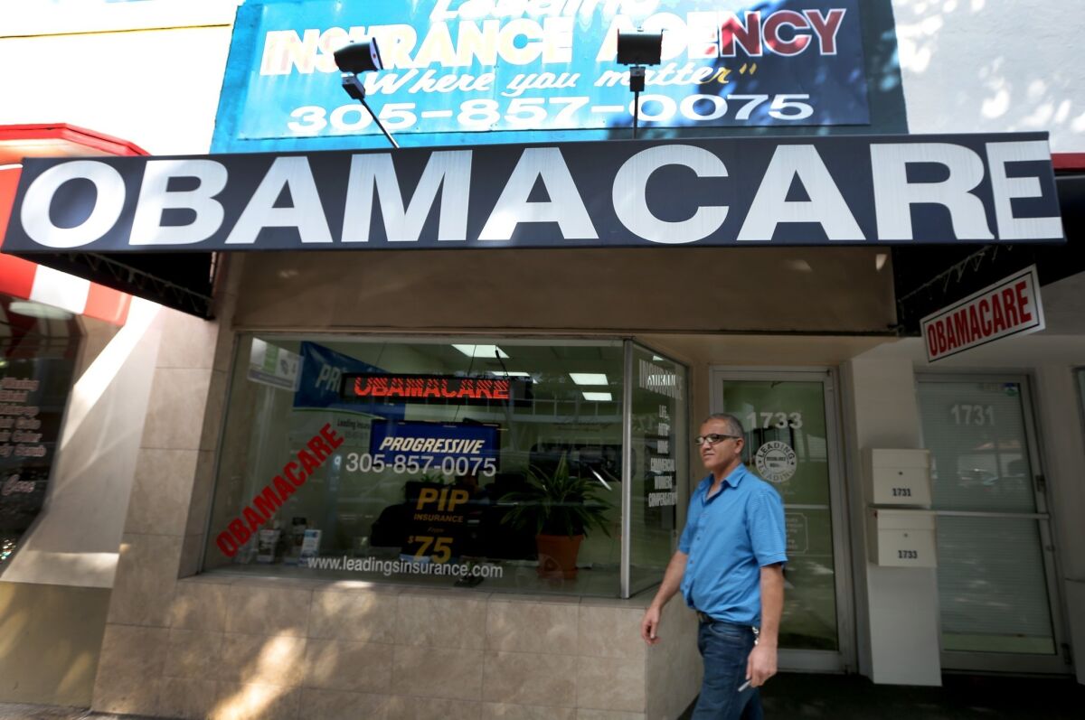 Hisham Uadadeh enrolled in a health insurance plan under the Affordable Care Act last month in Miami.