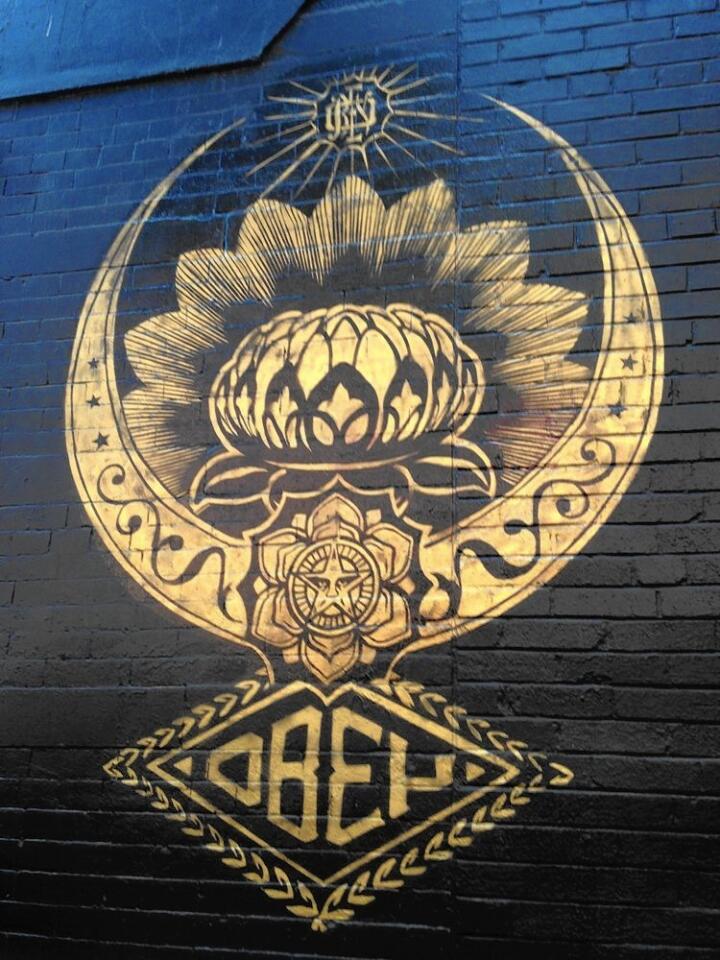 The tour also included a guide to the neighborhood’s street art, including an “Obey” mural by Shepard Fairey.