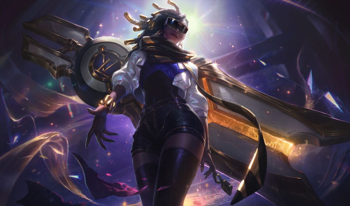 A closer look at a prestige skin designed by Louis Vuitton's Nicolas Ghesquière for Senna in "League of Legends."