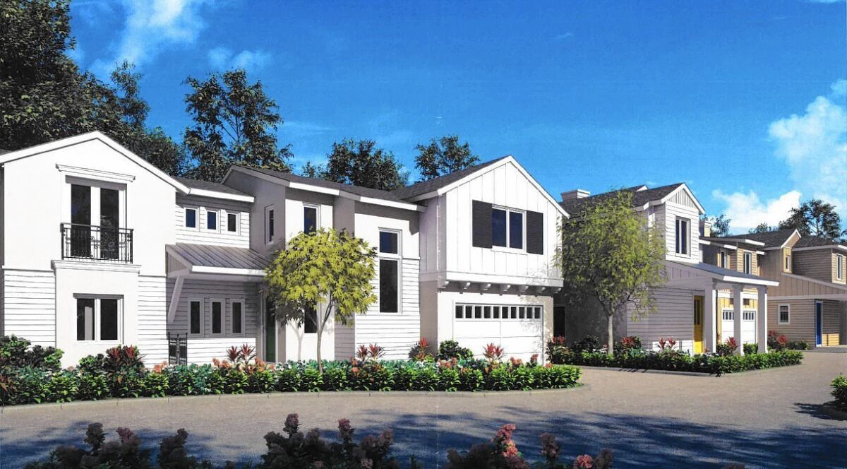A rendering of a recently built housing development in Costa Mesa.