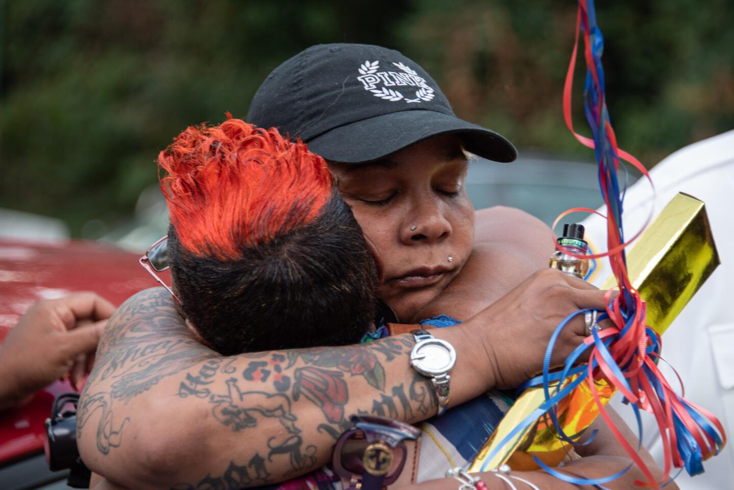Jil Jackson, Malachi's former foster mother, received many hugs at the vigil. A vigil was held for 4-year-old Malachi Lawson on Tuesday, August 6.