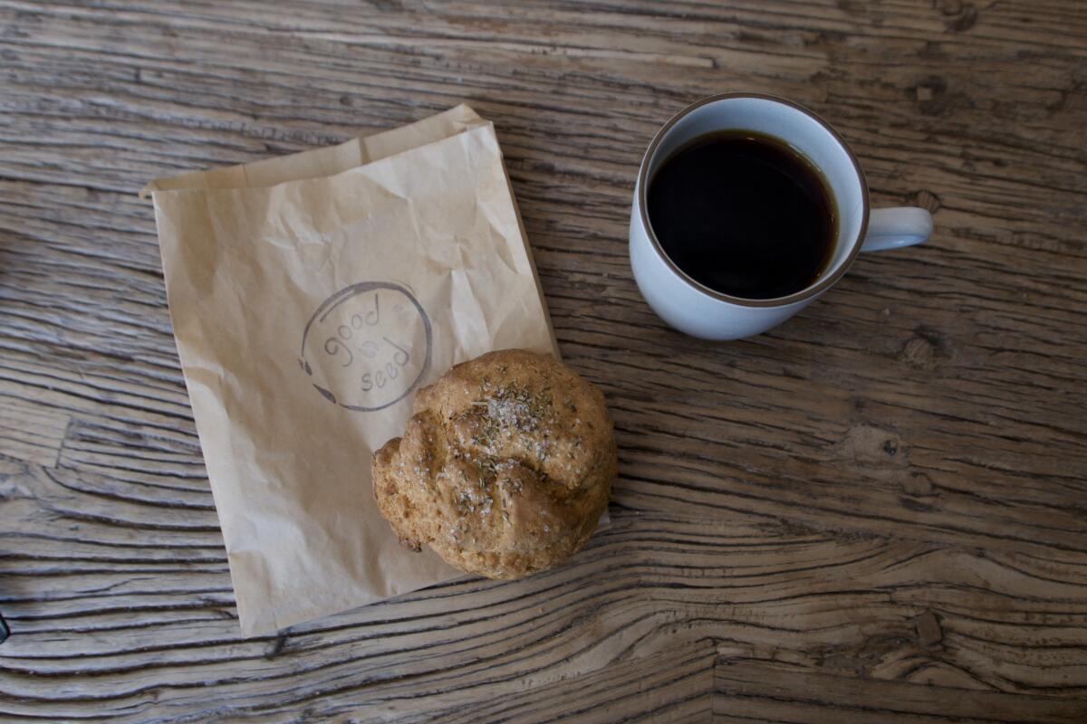 A coffee and drip biscuit from Good Seed Coffee.