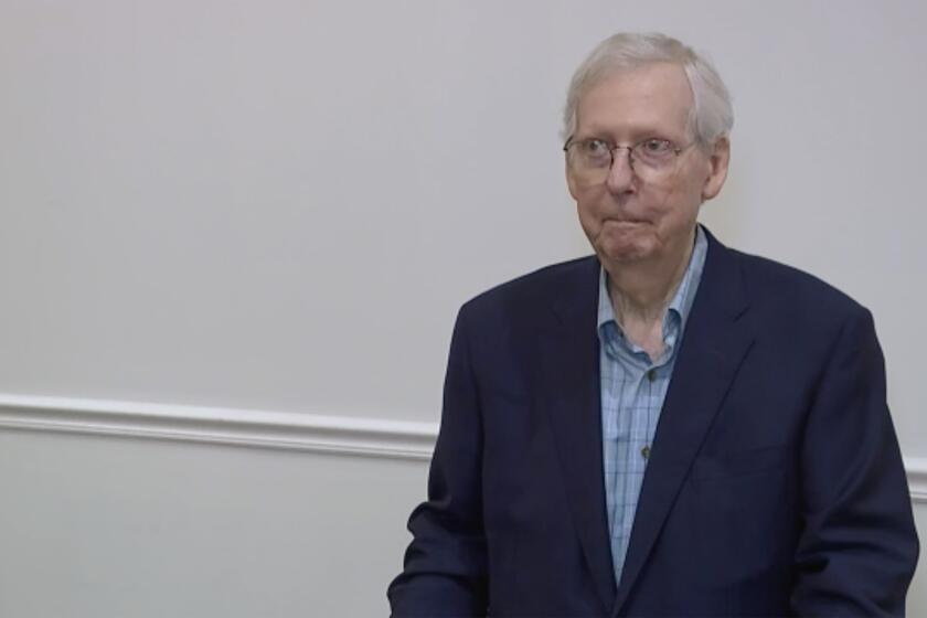 U.S. Senate Minority Leader Mitch McConnell, R-Ky., speaks at the NKY Chamber of Commerce at the Madison Event Center, Wednesday, Aug. 30, 2023, in Covington, Ky. McConnell appeared to briefly freeze up and was unable to answer a question from a reporter during the event on Wednesday, weeks after he had a similar episode in Washington. (WCPO via AP)