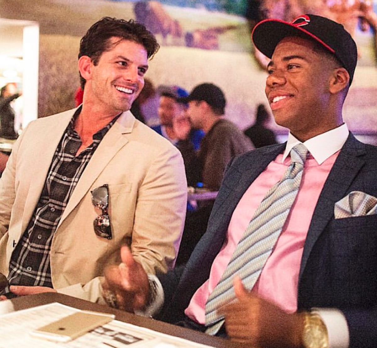 Sports agent Ryan Hamill, left, and Hunter Greene, who was taken second overall by the Cincinnati Reds in the 2017 draft