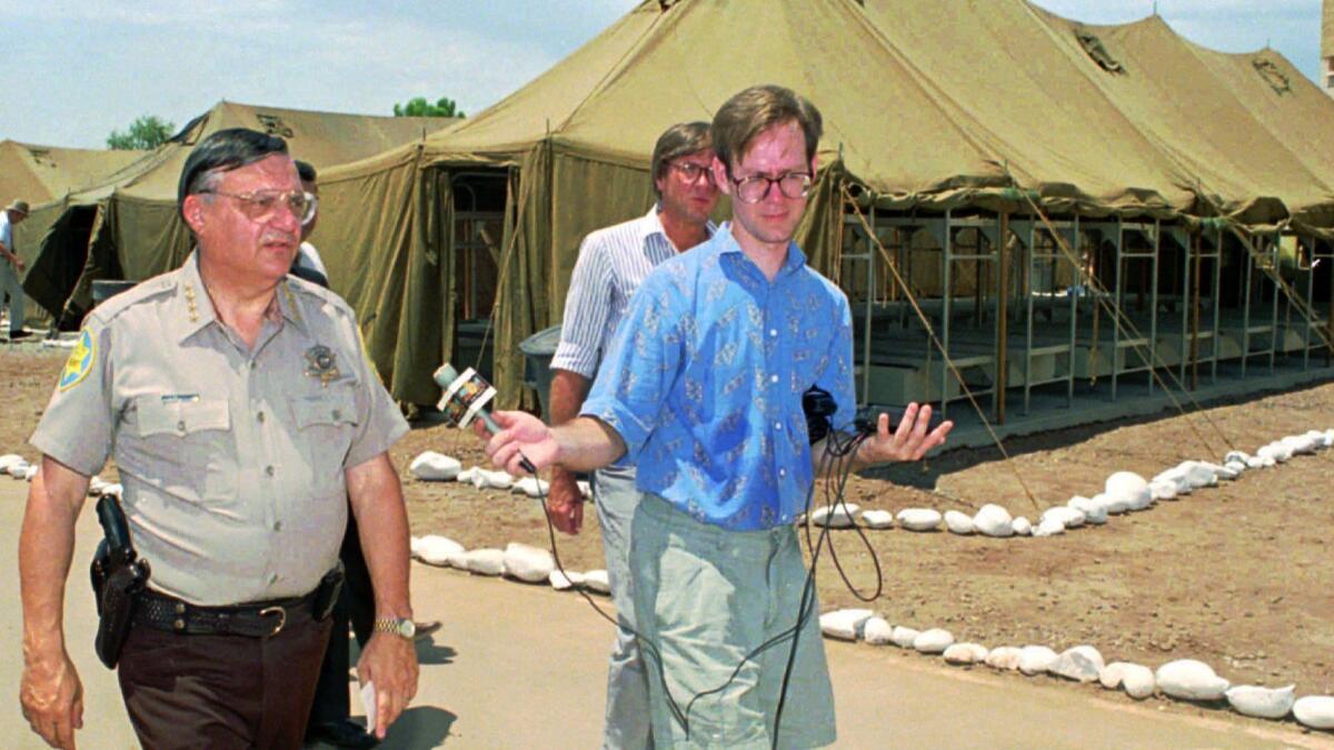Sheriff Joe Arpaio with reporters in 1993.