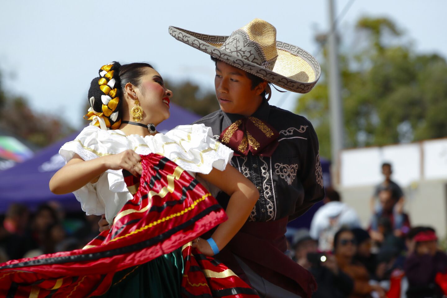 Dancers from the group, Danza Folklorica Nanahuatzin danced several number for the crowd at the annual International Mariachi Festival in National City.