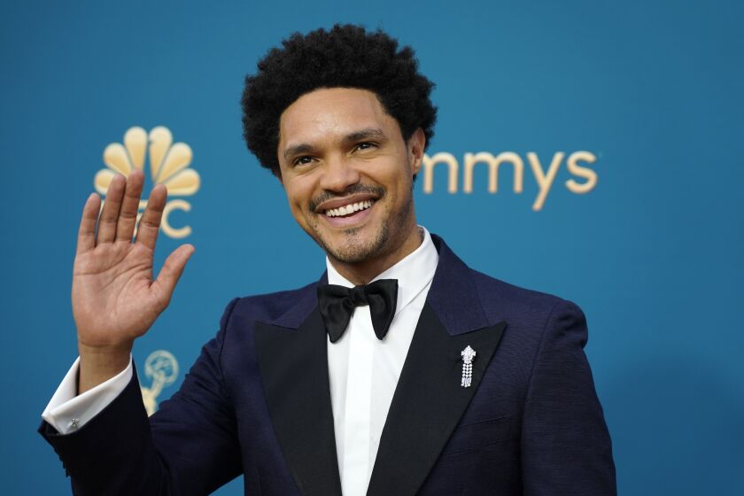 FILE - Trevor Noah appears at the 74th Primetime Emmy Awards in Los Angeles on Sept. 12, 2022. Noah, host of Comedy Central's "The Daily Show with Trevor Noah," announced Thursday that he is leaving the show. (AP Photo/Jae C. Hong, File)