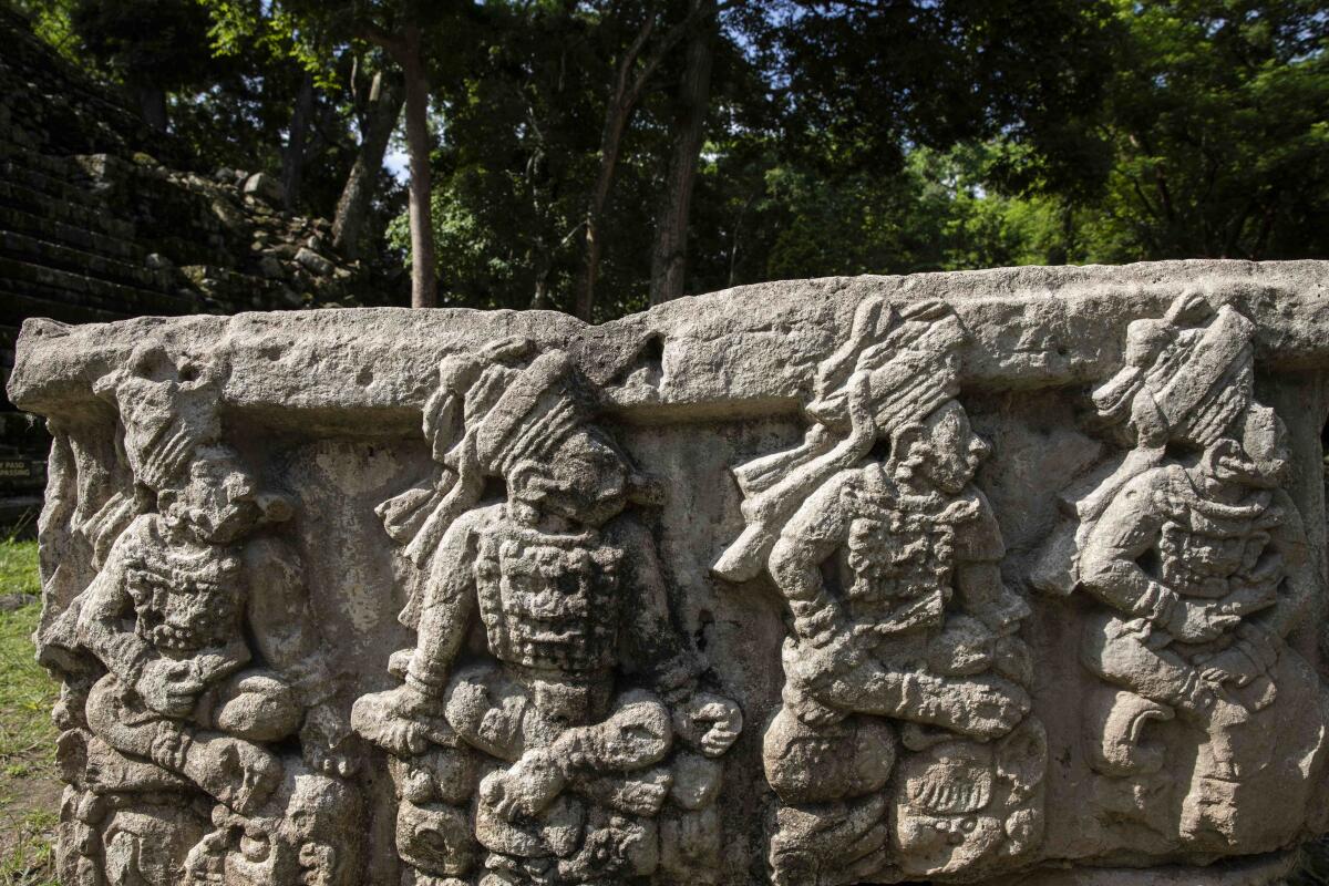 A row of kings on a Maya altar