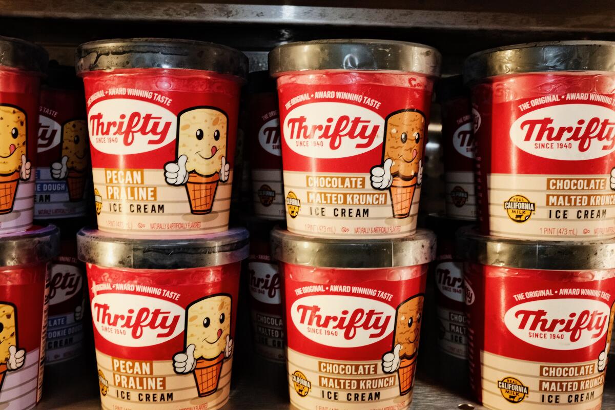 Inexpensive ice cream is available in the freezer section of the new Helms Bakery.