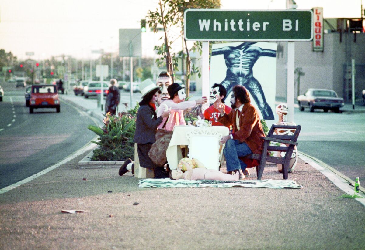 “First Supper (After A Major Riot),” 1974. Photograph by Harry Gamboa Jr. of Asco