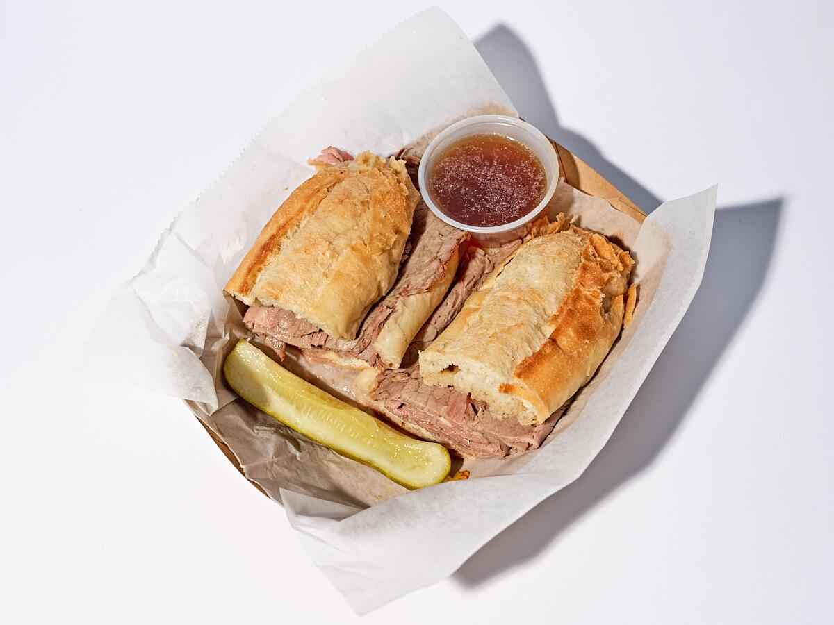 The Deli & Dash French Dip sandwich from Staples Center.