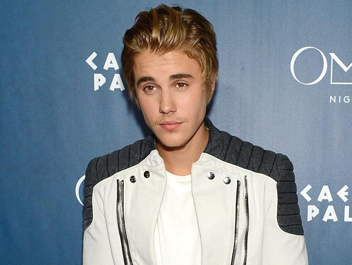 Pop singer Justin Bieber celebrates his 21st birthday at Omnia Nightclub.