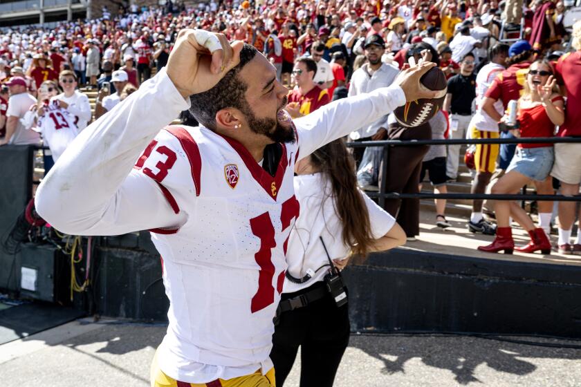 BOULDER, CO - SEPTEMBER 30, 2023: USC Trojans quarterback Caleb Williams.