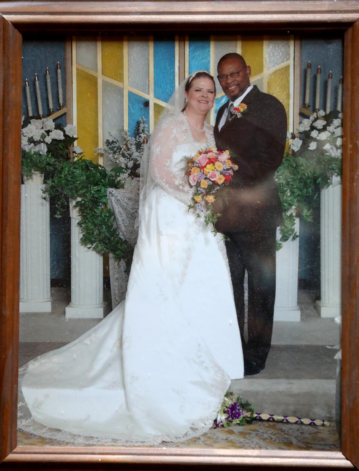 A wedding photo of Sherril Wells and her late husband, Rodney Wells.