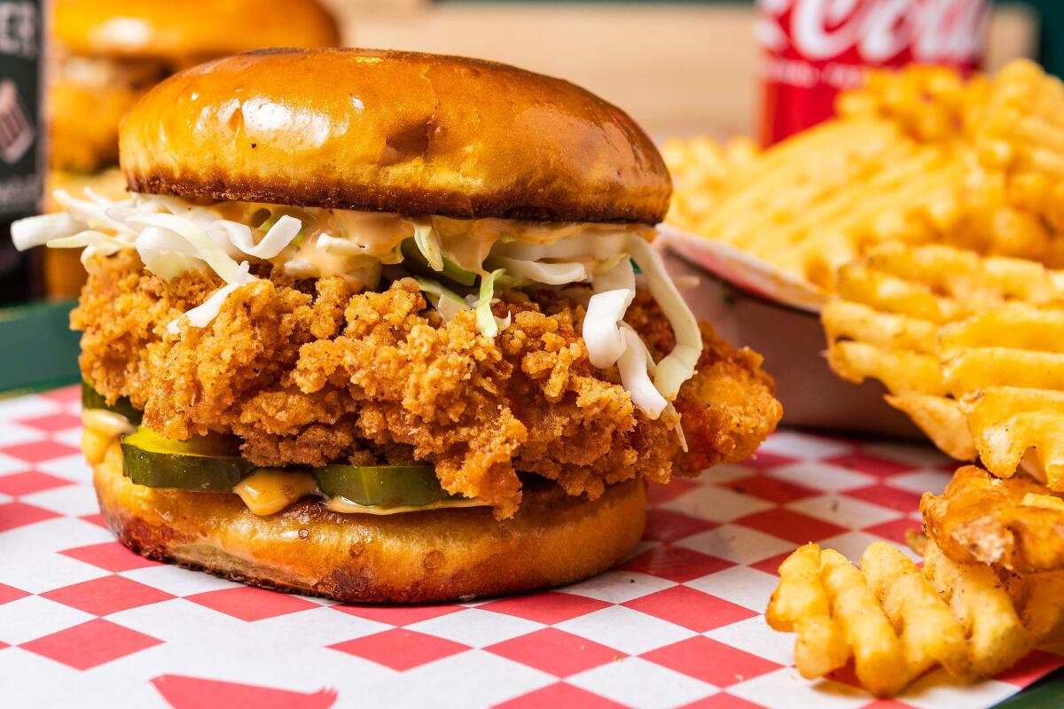 A chicken sandwich from GG’s Chicken Shop