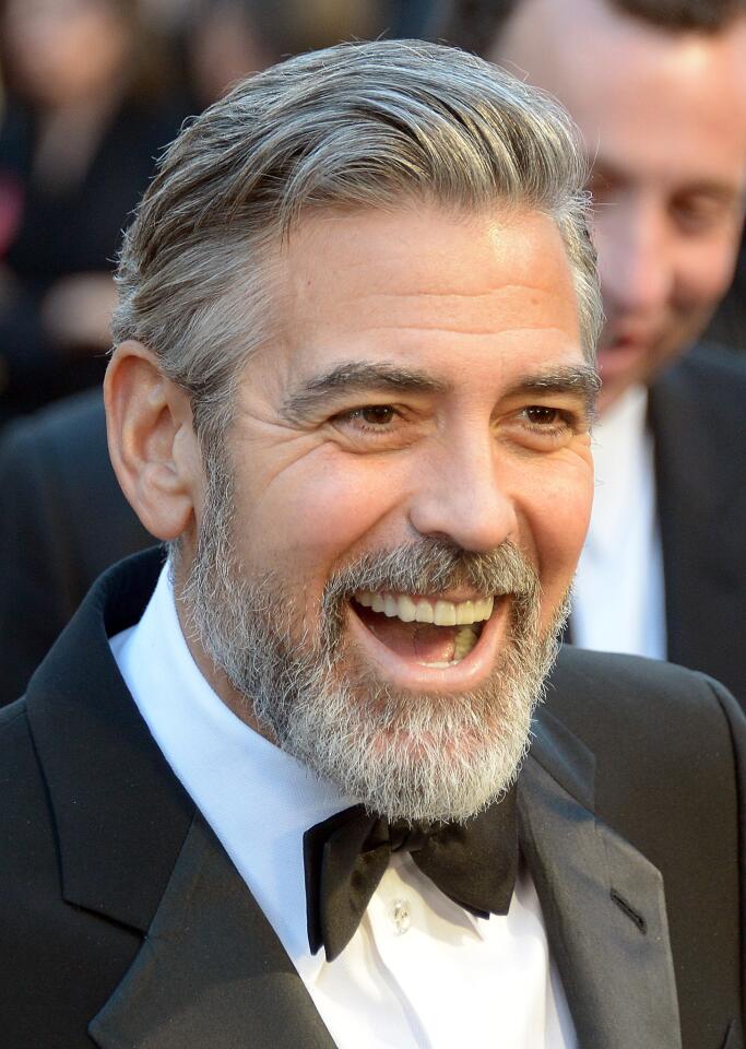 George Clooney and his most recent beard; impressive, given that he was clean-shaven at January's Golden Globes.