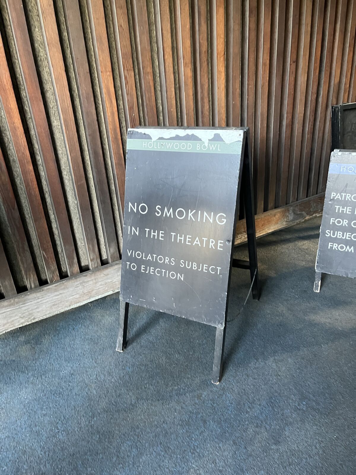 A no smoking sign at the Hollywood Bowl.