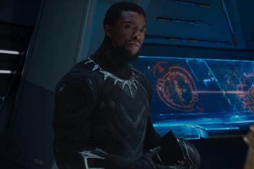 Chadwick Boseman in a trailer for "Black Panter," as seen in a screen grab from YouTube.
