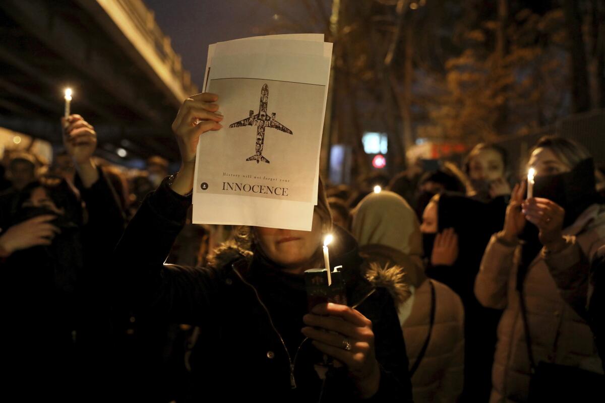 Protests over plane crash in Iran