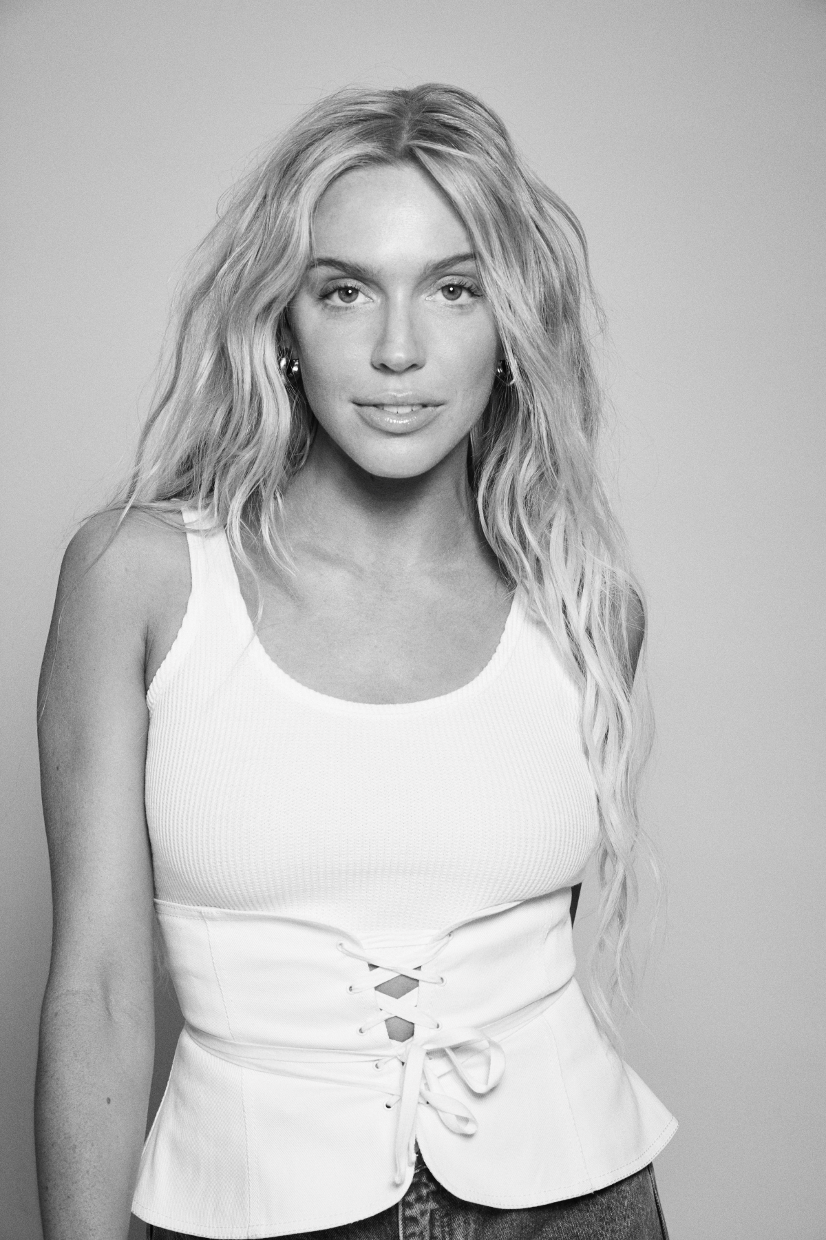 Black and white photo of a woman posing