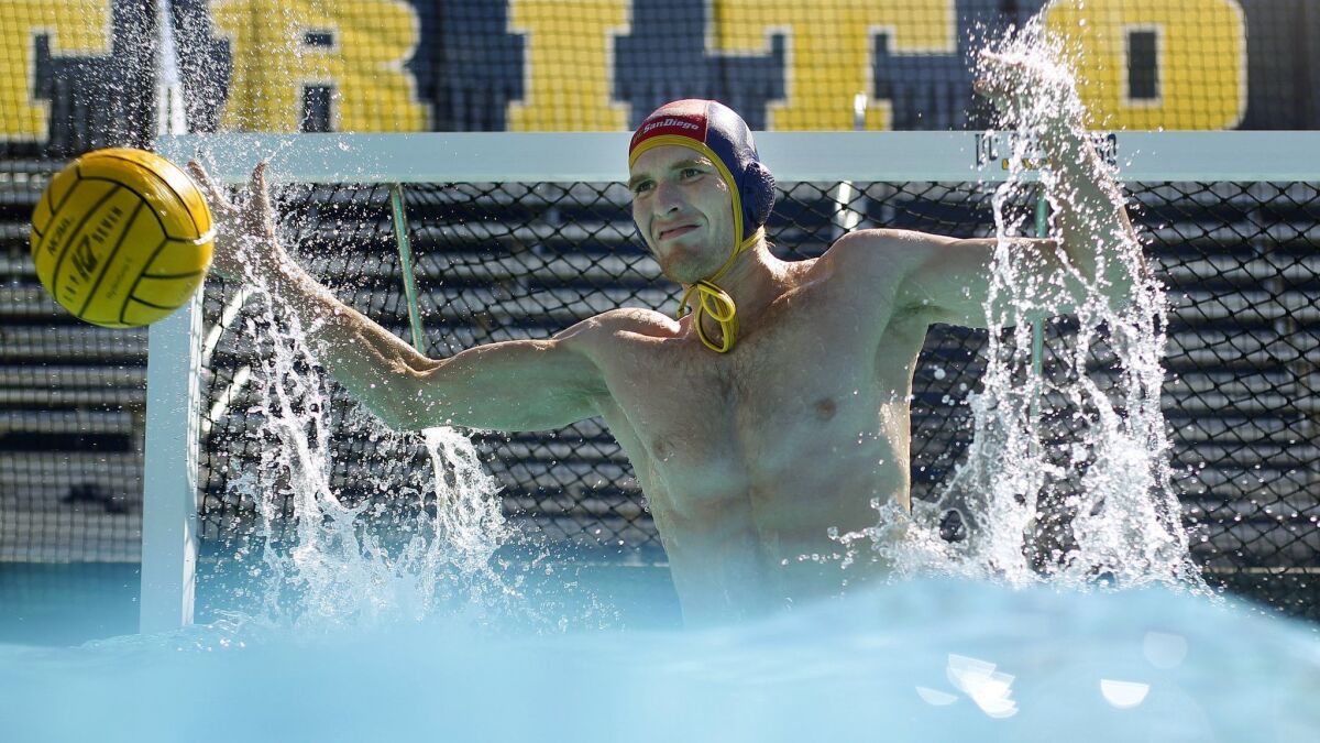 UCSD water polo goalie Jack Turner played for the U.S. national team in the FINA World Cup in September 2018.